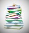 Pile of books for reading to gain knowledge and literacy - 3d illustration