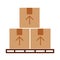 Pile boxes in stowages carton delivery icon