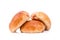 Pile of breads on white background