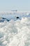 Pile of broken ice floes on the Baltic Sea