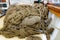 Pile Of Brown Rope On A Sailing Ship