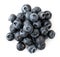 Pile bunch of ripe blueberries on a white. The view of the top