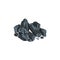 Pile of burning coal for BBQ and grill, sketch vector illustration isolated.