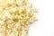 Pile of Buttered Popcorn on a White Background