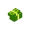 Pile of cash. A lot of money. Green banknote and coins vector icon illustration