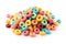 Pile of cereal corn rings on white background. Generative Ai
