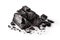 Pile of charcoal, burnt pieces of coal, with space for text on white background