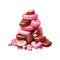 Pile of chocolates and candies