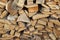 Pile of chopped slab wood