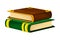 Pile of Closed Old Books in Hard Cover with Yellowish Pages Vector Illustration