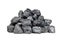 Pile of coal isolated on white