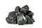 Pile of coal isolated on white