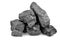 Pile of coal isolated on white