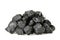 Pile of coal isolated on white