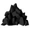 Pile of coal. Pieces of fossil stone, black color. Vector