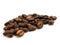 A pile of coffee beans isolated on white background.It can be made into drinks and beverages,like latte,cappuccino, espresso.