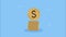 pile coins money dollars animation