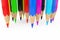 Pile of Color Pencil Nibs Closeup. 3d Rendering