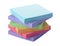 Pile colored block of post it notes