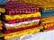 Pile of Colorful Bagh Print Bedsheets of Madhya Pradesh