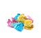 Pile of colorful crumbled paper balls isolated