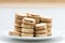 Pile of cookies served on plate