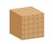 Pile crate boxes 3d cube, stack of cardboard box in factory warehouse storage, cardboard parcel boxes stack of warehouse factory