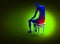 Pile decease. Man painfully sitting on a chair. 3D illustration