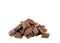Pile of delectable chocolate chunks on transparent background
