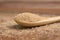 Pile of demerara sugar in a spoon