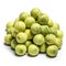 Pile of dirty tennis balls on a white background