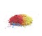 Pile of dusted paint pigment isolated