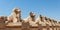 A pile of effigies of rams arranged in a row, Karnak temple, Luxor, Egypt