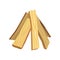 Pile of firewood for bonfire. Dry logs for fireplace. Wood lumber production industry. Colorful flat vector design