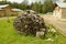 A pile of firewood for the stove.