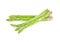 Pile of fresh asparagus on white background