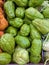Pile of fresh chayote for sale in Asian farmer`s market