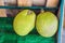 Pile fresh jackfruit for sale in the market. Fresh thai fruit for sale in street market