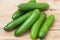 A pile of fresh picked cucumbers