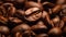 A pile of freshly roasted coffee bean