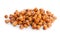 Pile of fried chickpeas on white background