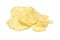 pile fried potato chips isolated white background