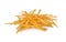 Pile of fried potato stick on white background