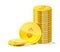 Pile of gold dollar coins wealth illustration