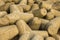 Pile of gray concrete tetrapods close-up. tsunami barrier