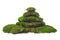 Pile of green moss on white background. Moss pyramid