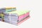 Pile or heap of financial business document paperwork stack on office desk concept of workload overtime or workplace paperless