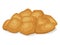 Pile heap of unpeeled potatoes isolated on a white background. Potato tuber on flat style. Set vegetable potatoes