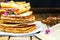 Pile of homemade wafers with flowers