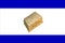Pile of Jewish Matzah bread. Pesach matzo on Israel flag background